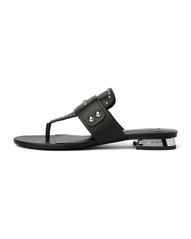 Karl Lagerfeld Flache Roxy Sandalen mit Nieten - Schwarz Schwarz
