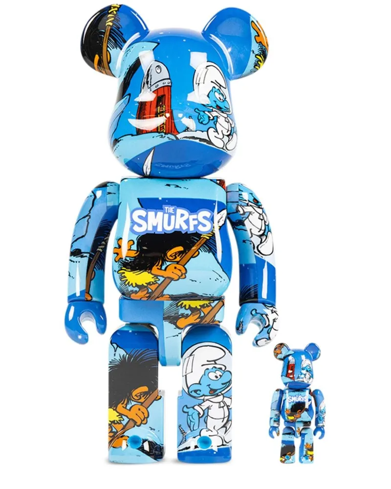 Medicom Toy x The Smurfs (The Astrosmurf) BE@RBRICK 100% and 400% Figuren-Set Blau