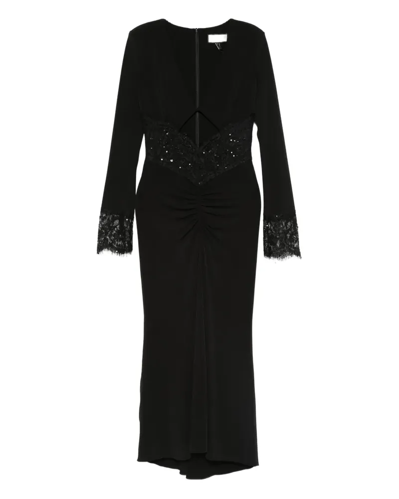 NISSA Kleid mit Pailletten und Spitzenborte - Schwarz Schwarz