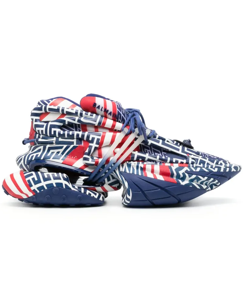 Balmain Unicorn Sneakers mit Monogramm - Blau Blau
