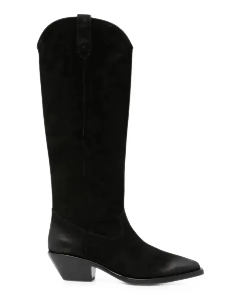 ash Kniehohe Stiefel mit spitzer Kappe - Schwarz Schwarz