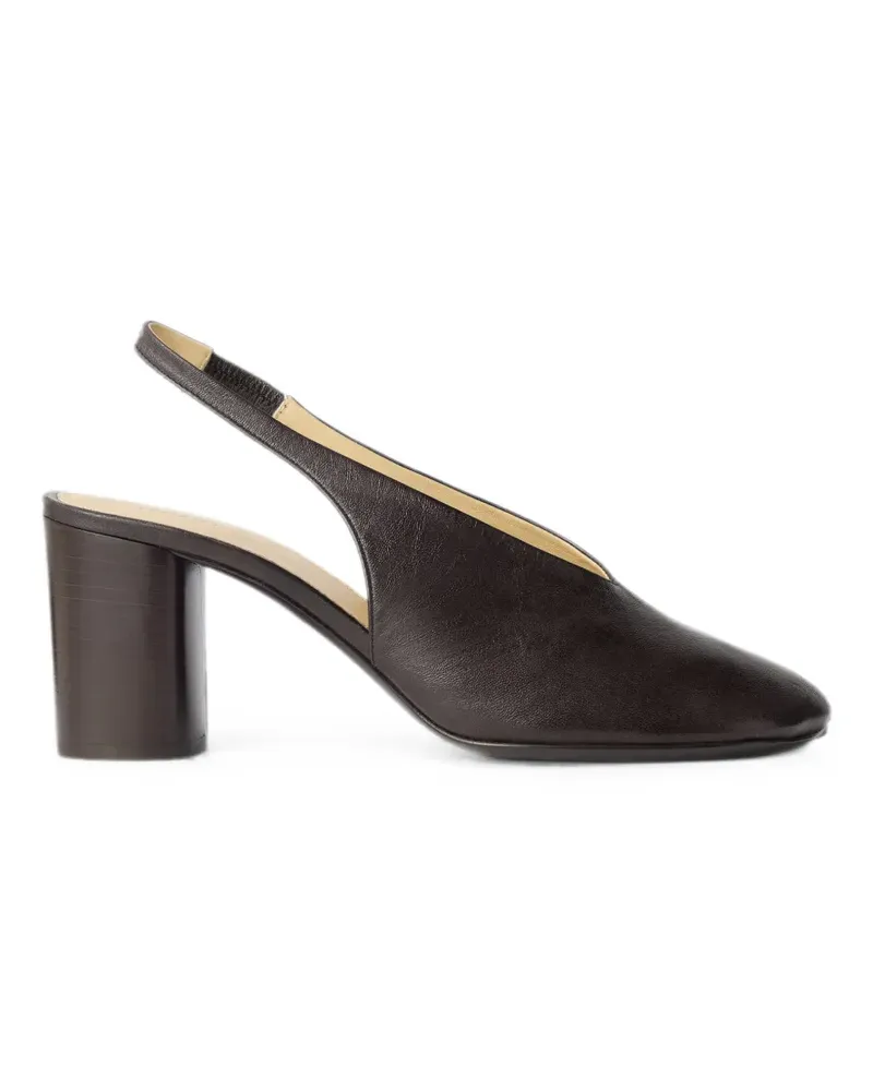 Christophe Lemaire Glove slingback pumps 80mm heel in leather - Braun Braun