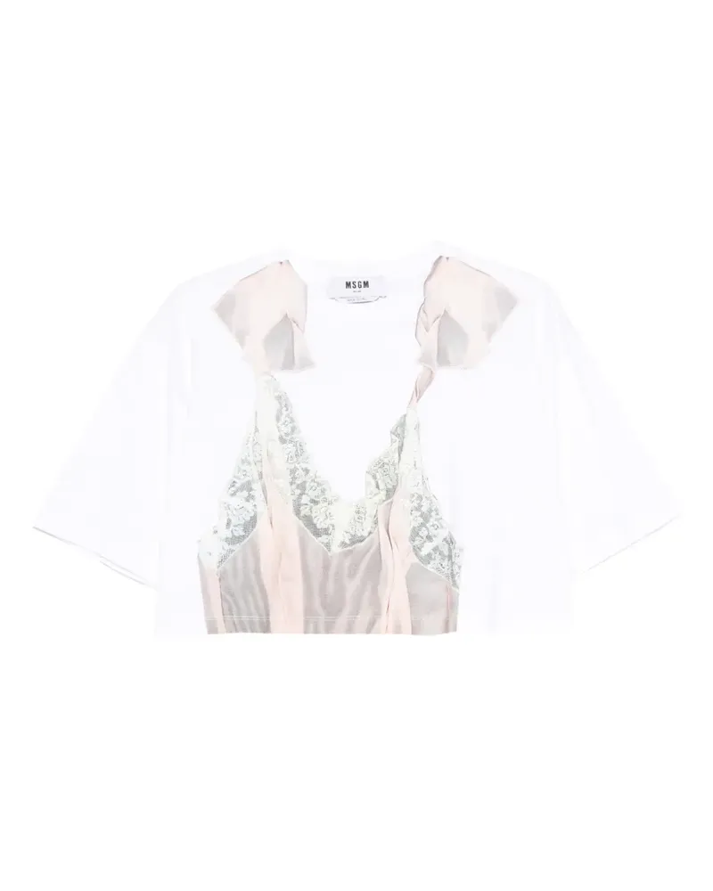 MSGM Kurzärmeliges T-Shirt - Weiß Weiß