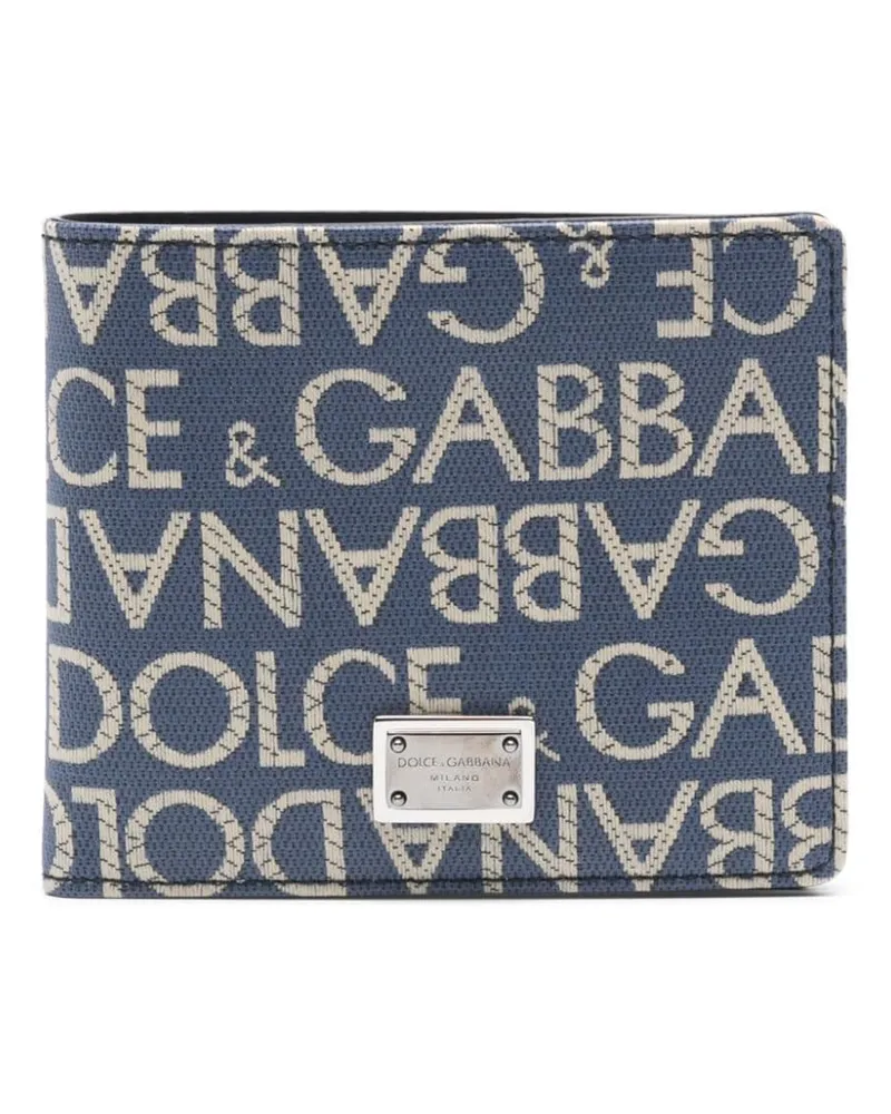 Dolce & Gabbana Portemonnaie mit Jacquard-Logo - Blau Blau