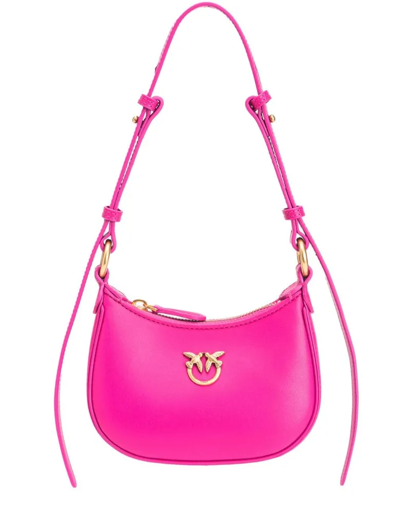 Pinko Love Birds Tasche aus Leder - Rosa Rosa