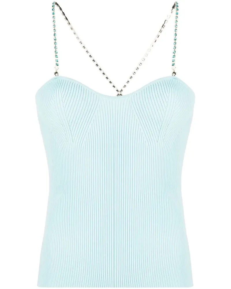 Blumarine Strickoberteil mit Kristallen - Blau Blau