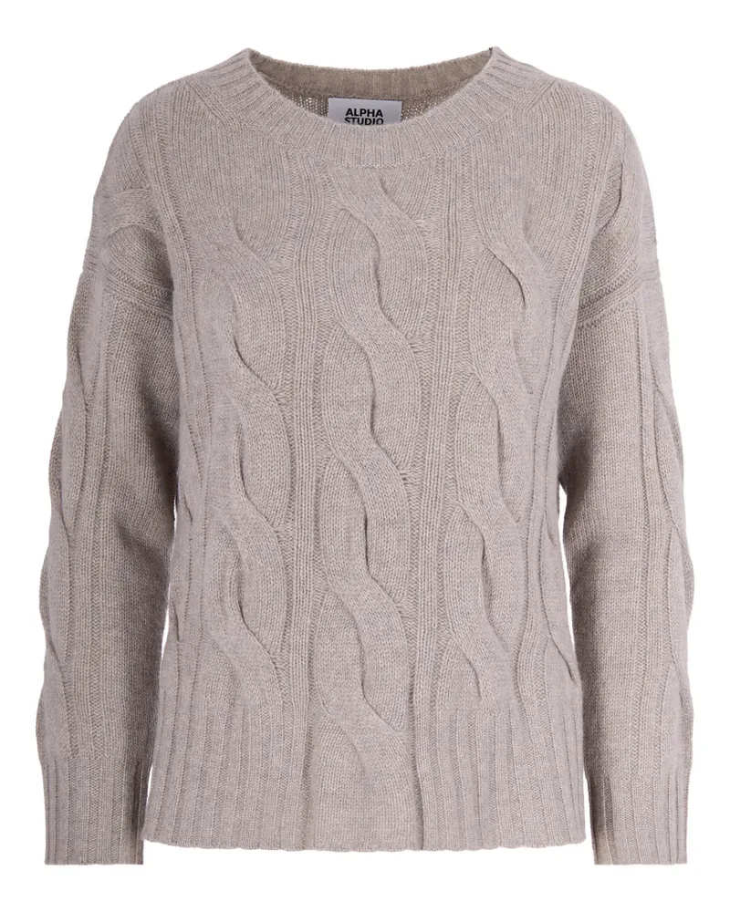 Alpha Studio pullover mit Zopfmuster - Grau Grau