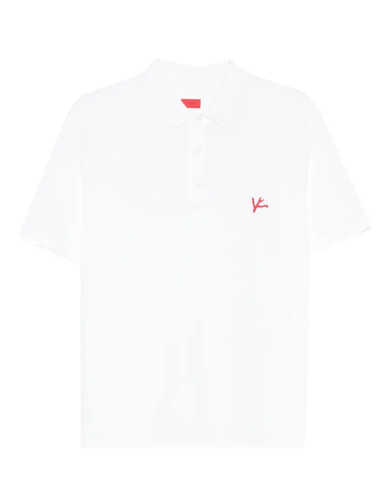 Isaia embroidery-detail polo shirt - Weiß Weiß
