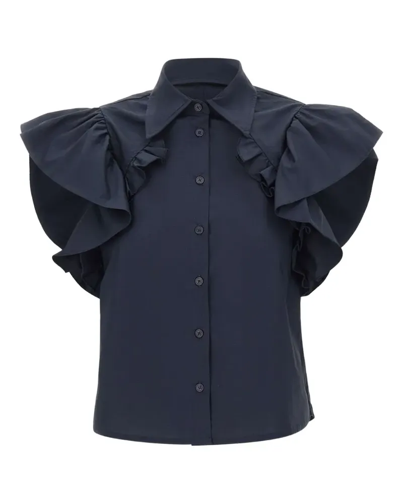 Kaos ruffled shirt - Blau Blau