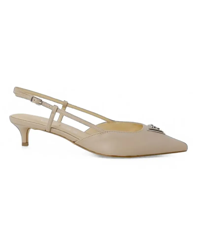 Guess Slingback-Pumps mit Logo-Schild - Nude Nude