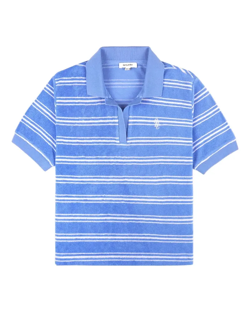 SPORTY & RICH Gestreiftes Juniper T-Shirt - Blau Blau
