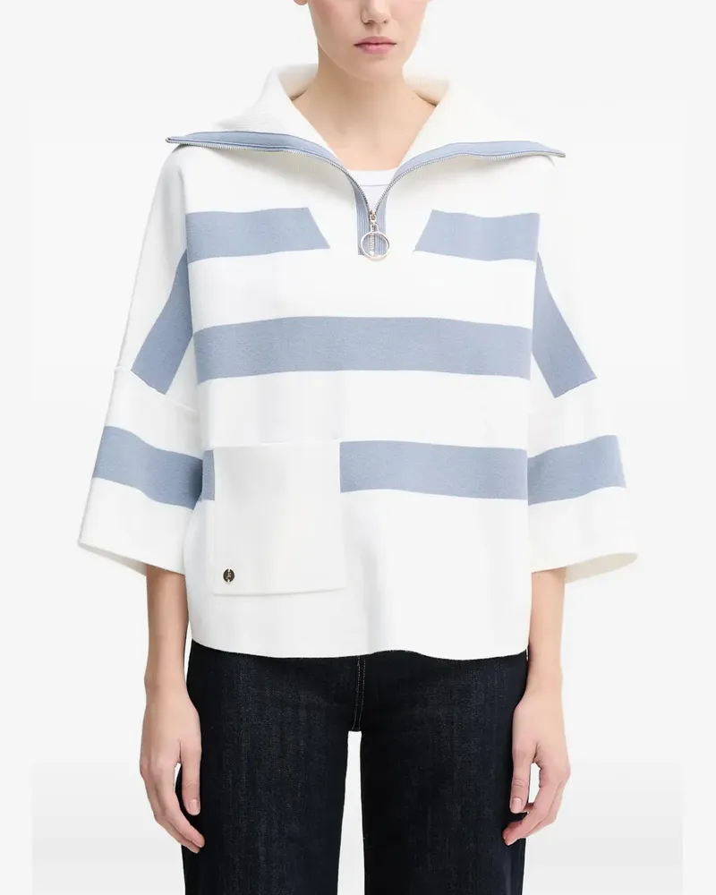 Joseph Ribkoff striped zip-up sweater - Weiß Weiß