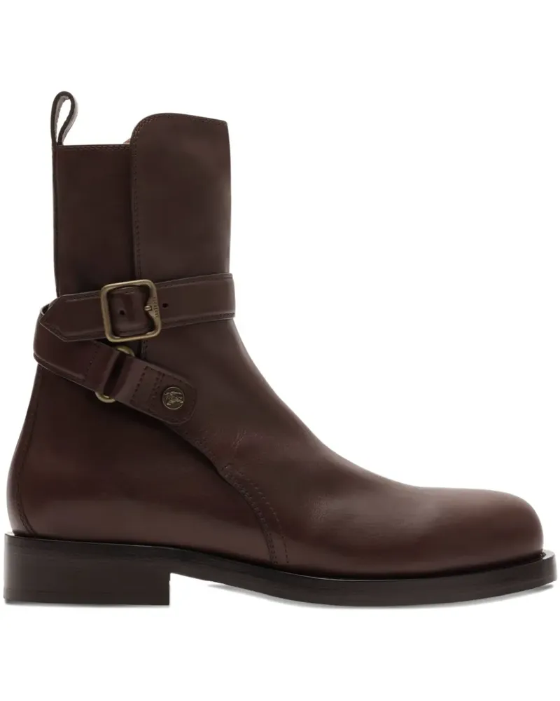 Burberry Equestrian Knight Stiefel mit Schnallenriemen - Braun Braun