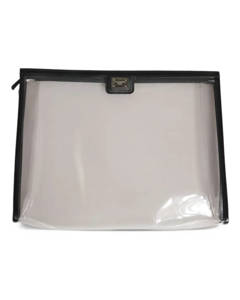 Dolce & Gabbana logo-plaque clutch bag - Nude Nude