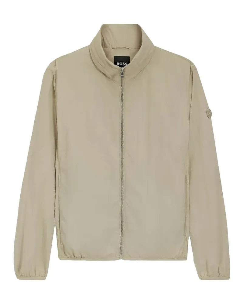 HUGO BOSS zip-up funnel-neck jacket - Nude Nude