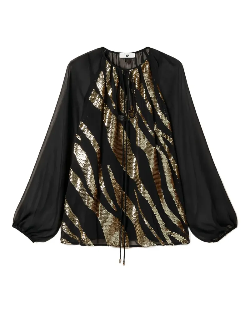 Twin-Set Bluse mit Pailletten - Schwarz Schwarz
