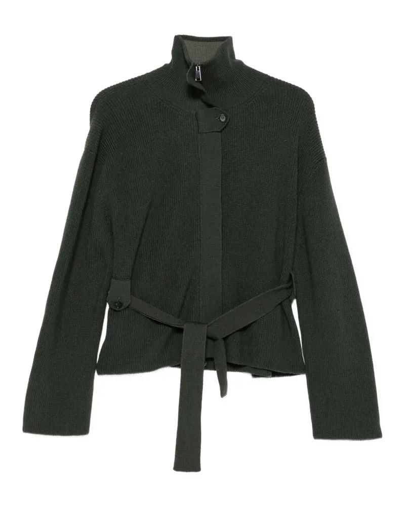 Lorena Antoniazzi Gerippter Cardigan mit Gürtel - Grün Grün