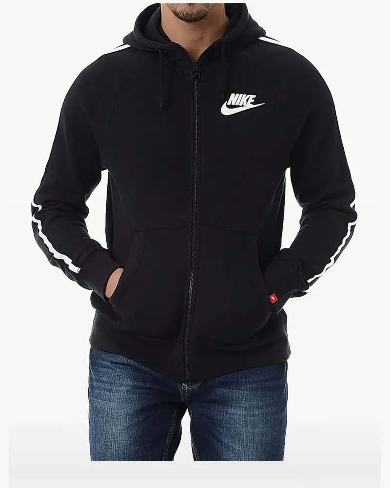 Nike logo-print full-zip hoodie - Schwarz Schwarz