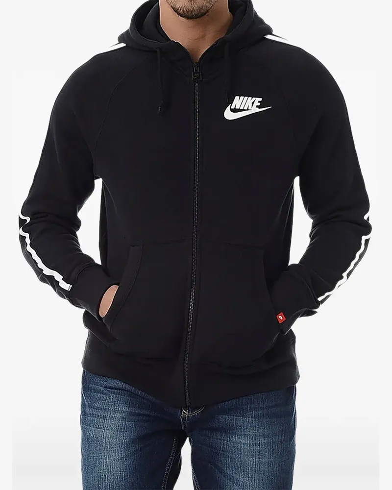 Nike logo-print full-zip hoodie - Schwarz Schwarz