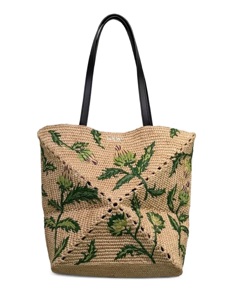 Loewe Puzzle Fold Tote Bag mit Artischocken-Stickerei - Nude Nude
