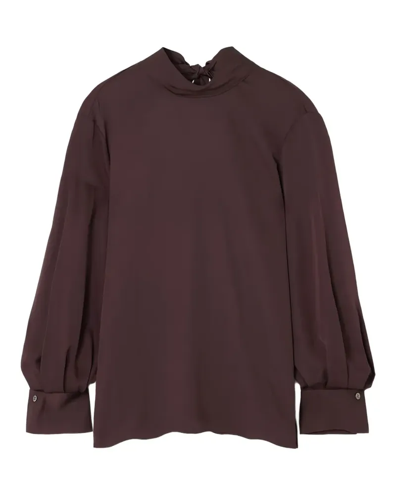 Theory blouson-sleeve silk blouse - Braun Braun