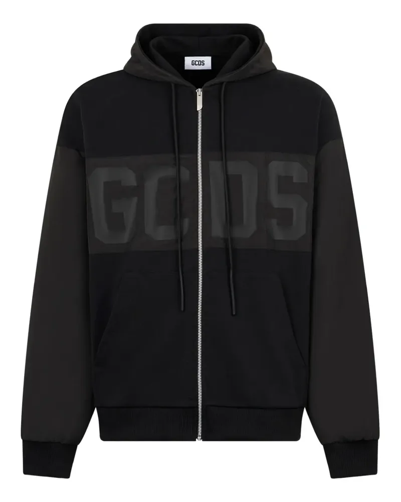 GCDS Kapuzenjacke mit Logo - Schwarz Schwarz