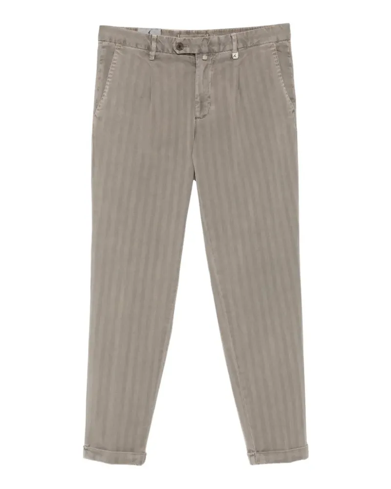 MYTHS herringbone-pattern pleated trousers - Nude Nude