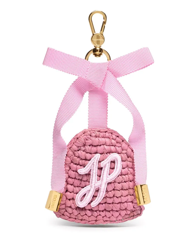 Patou Schlüsselanhänger aus Raffiabast - Rosa Rosa