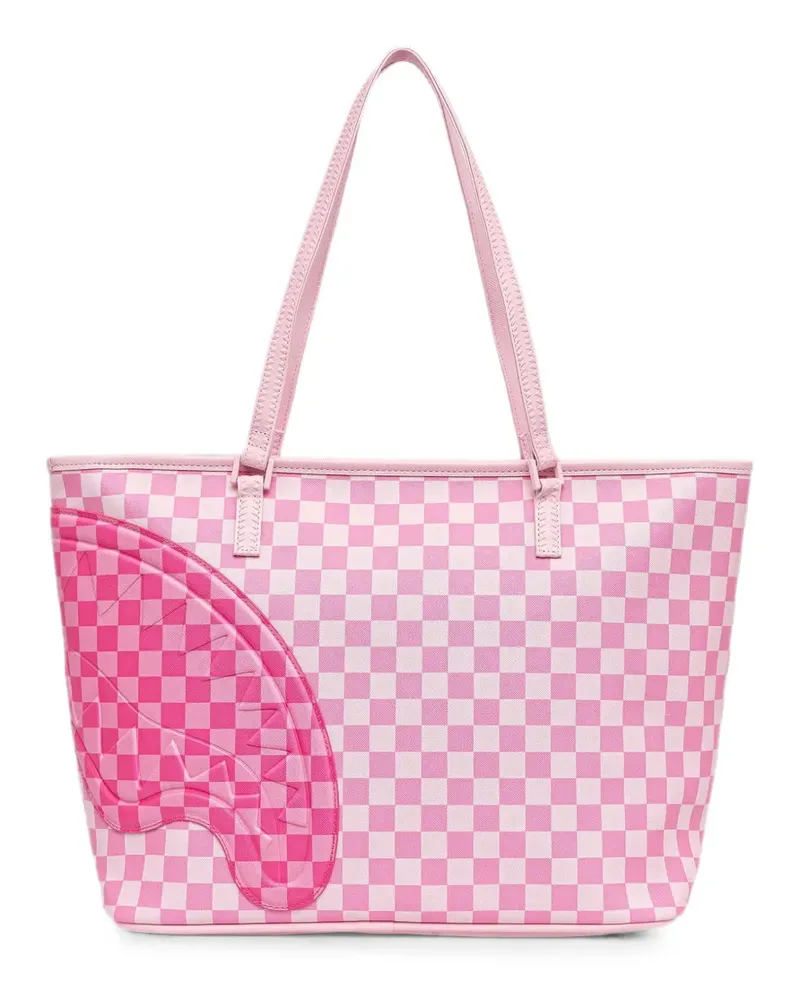 Sprayground Sugar Drip Candy Bite check-pattern tote bag - Rosa Rosa