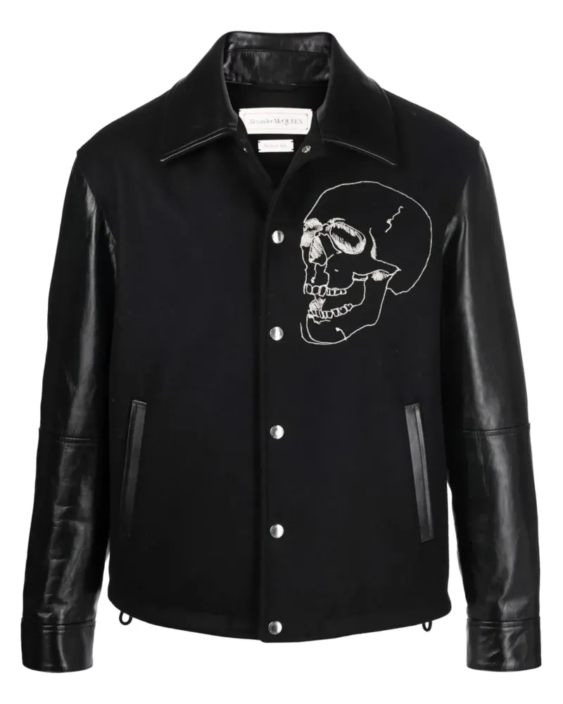 Alexander McQueen Jacke mit Totenkopf-Stickerei - Schwarz Schwarz