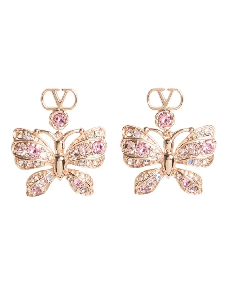 Valentino Garavani Flutterby Ohrringe aus Metall und Swarovski-Kristallen - Rosa Rosa