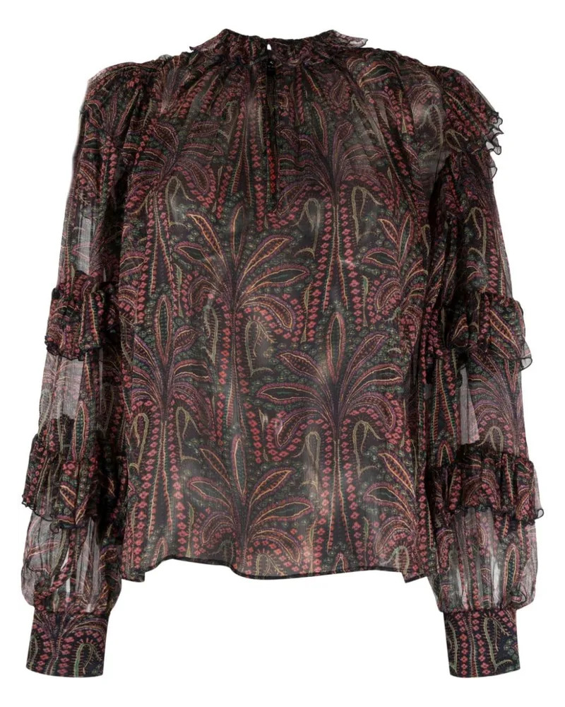 Etro Seidenbluse mit Paisley-Print - Blau Blau