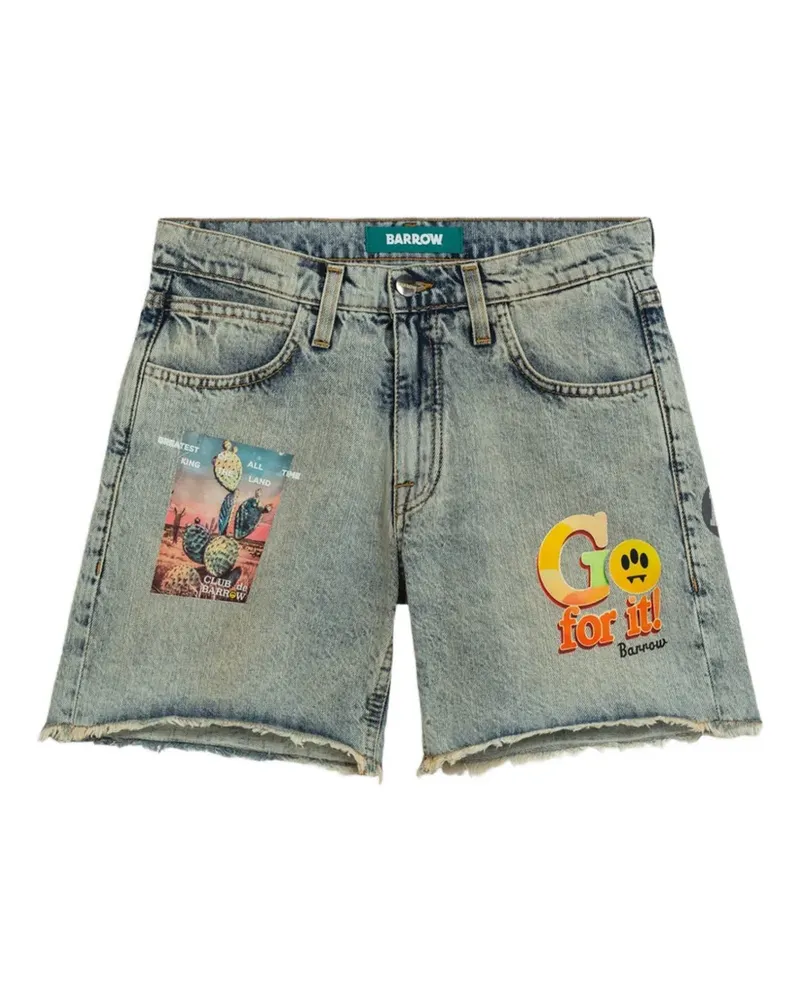 BARROW Ausgefranste Shorts - Blau Blau