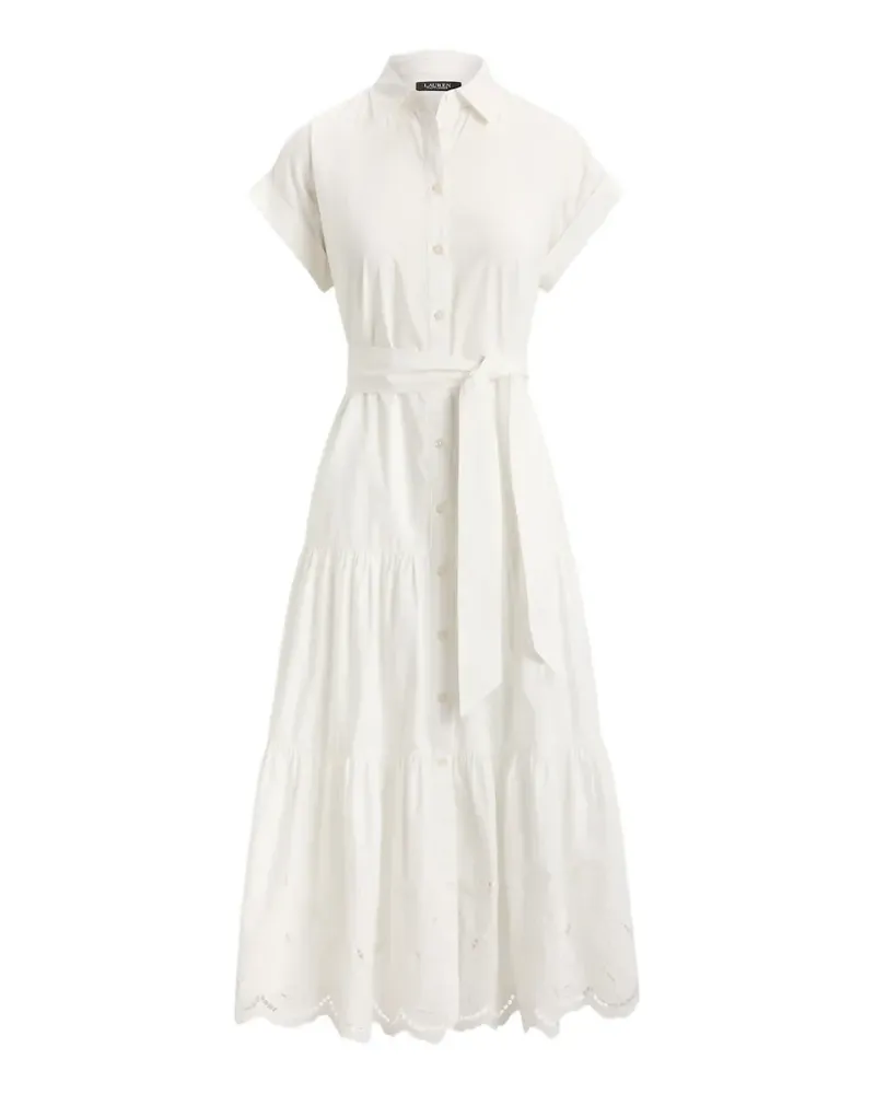 Ralph Lauren broderie-anglaise tiered midi dress - Weiß Weiß