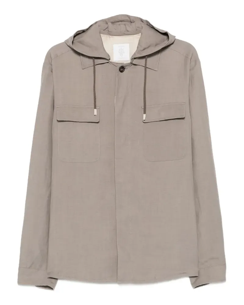 Eleventy Hoodie mit Klappentasche - Grün Grün