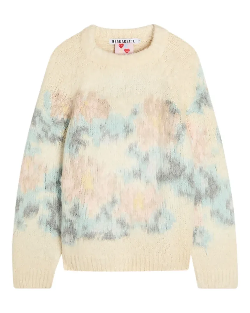 BERNADETTE Willy floral-intarsia sweater - Nude Nude