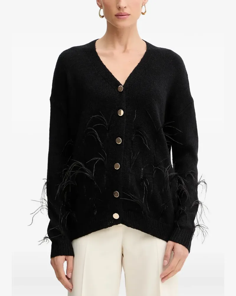 Fracomina trim button cardigan - Schwarz Schwarz