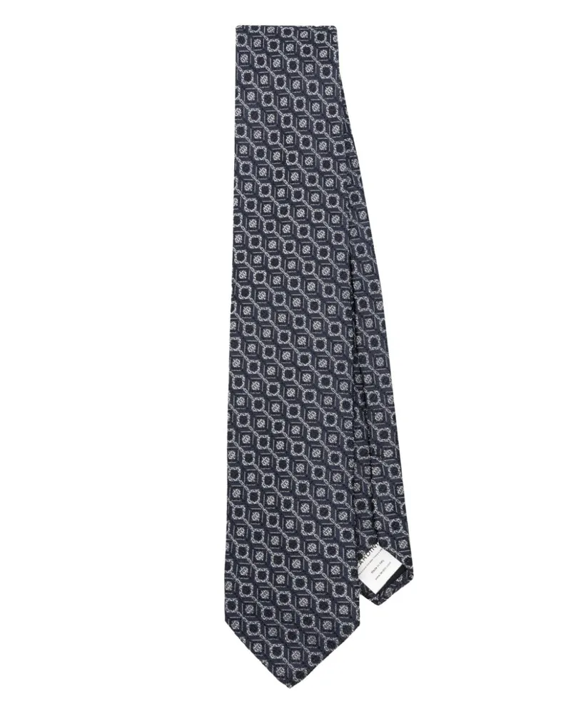 LARDINI Seidenkrawatte mit Jacquardmuster - Blau Blau