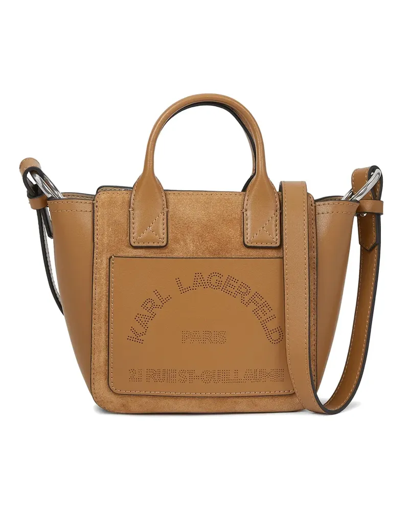 Karl Lagerfeld leather logo-print tote bag - Nude Nude