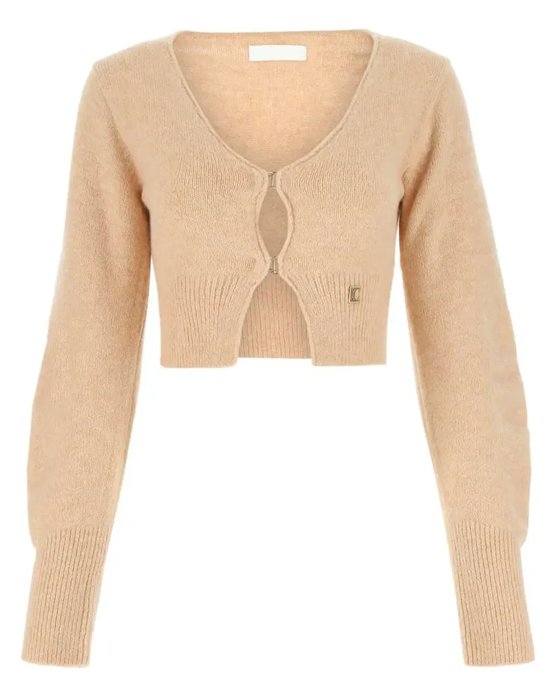 LOW CLASSIC Cardigan mit Logo-Applikation - Nude Nude