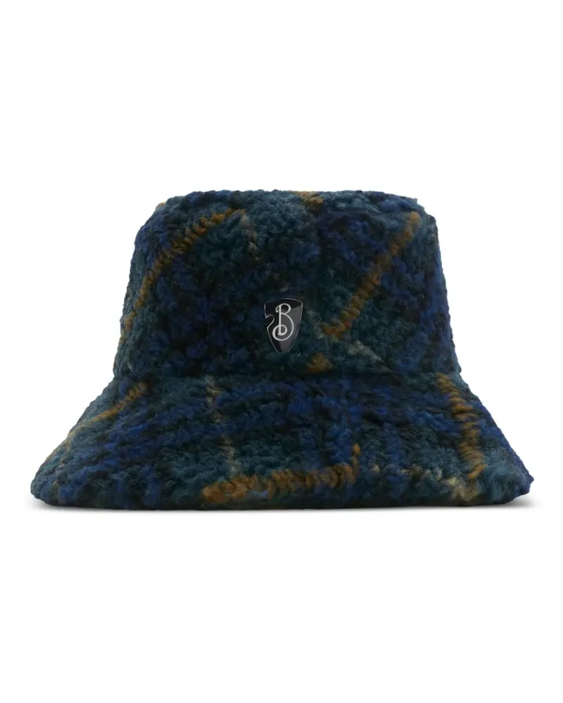 Burberry Karierter Flanell-Fischerhut - Blau Blau
