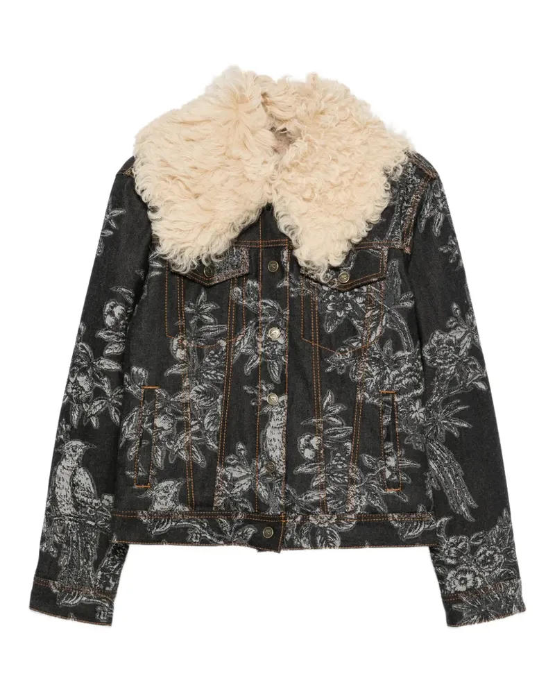 Etro Jacke mit Shearling-Kragen - Blau Blau