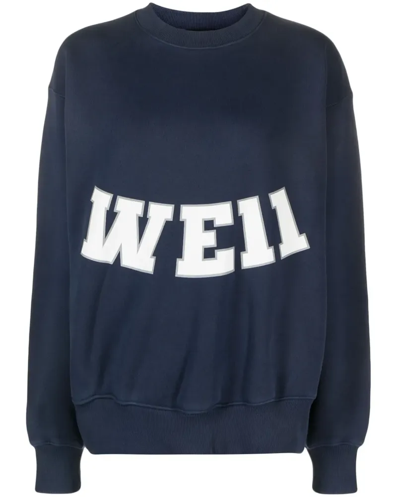 WE 11 DONE Sweatshirt mit Logo-Print - Blau Blau