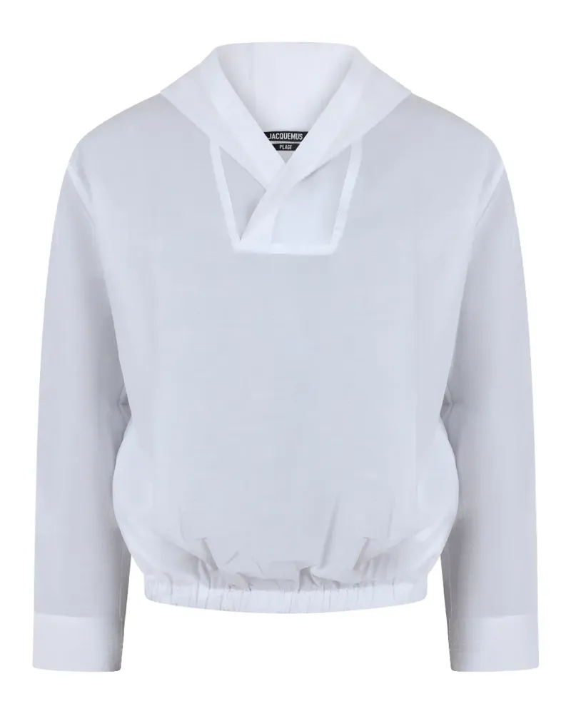 Jacquemus elasticated-hem cotton hoodie - Weiß Weiß