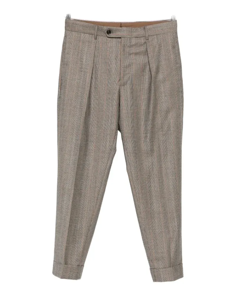Berwich check-pattern pleated trousers - Braun Braun