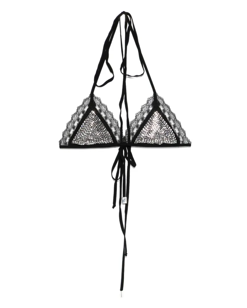 ATTICO Bikinioberteil mit Strass - Schwarz Schwarz