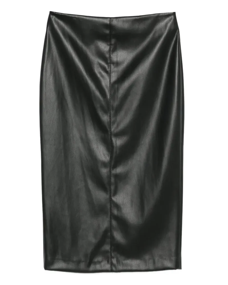 NUDE Midirock mit Schlitz - Schwarz Schwarz