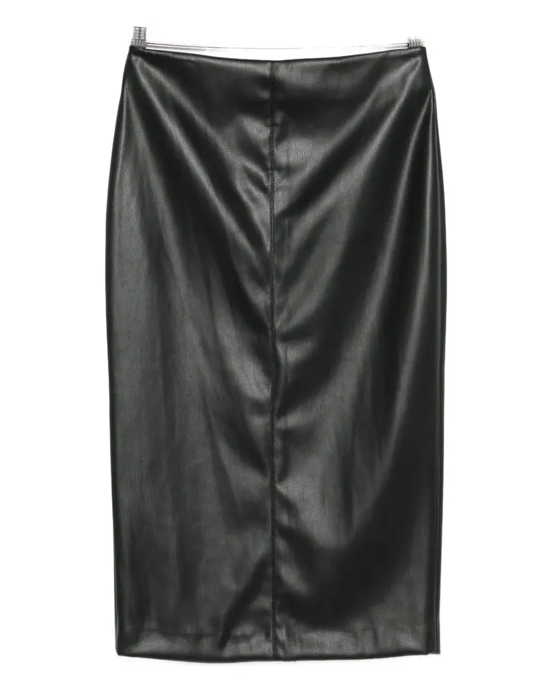 NUDE back-slit midi skirt - Schwarz Schwarz