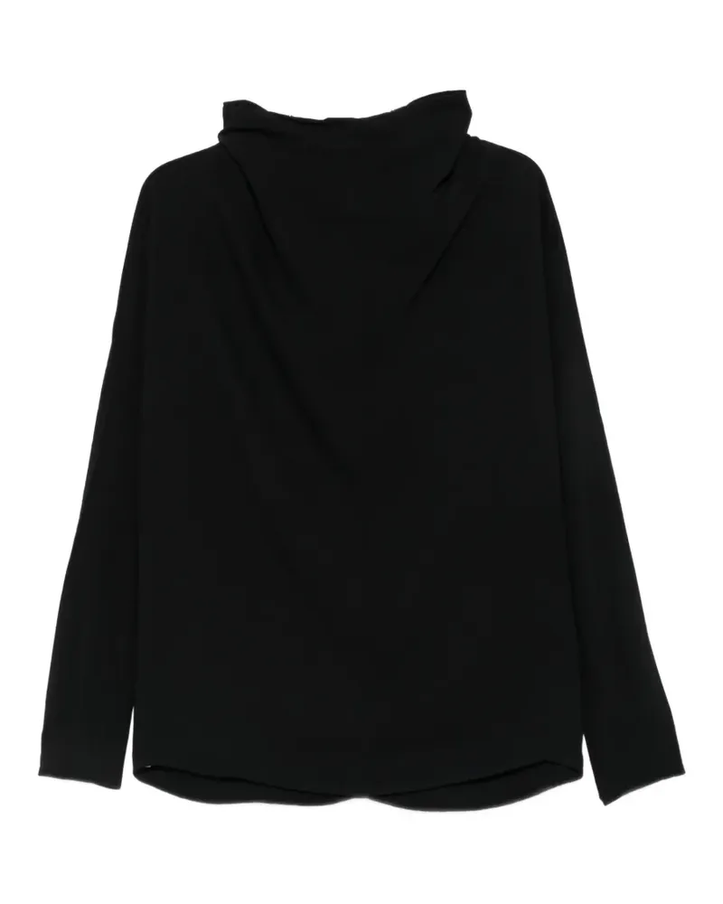Totême Bluse mit Wasserfallausschnitt und Cut-out - Schwarz Schwarz