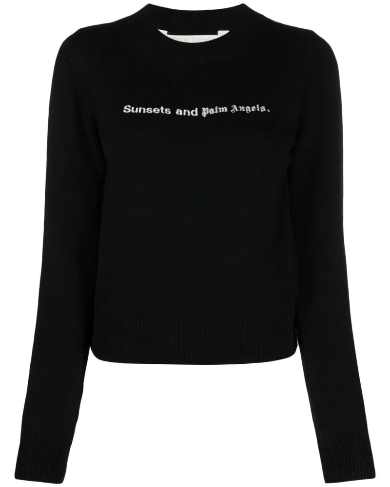 Palm Angels Bestickter Pullover - Schwarz Schwarz